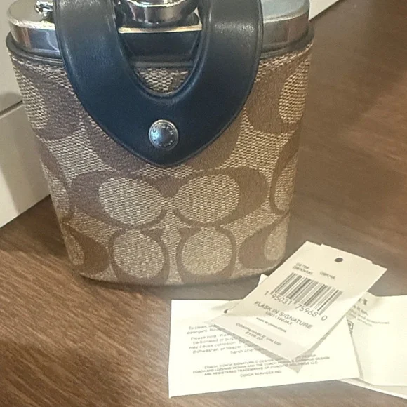 Coach Brown Monogram Flask Holder